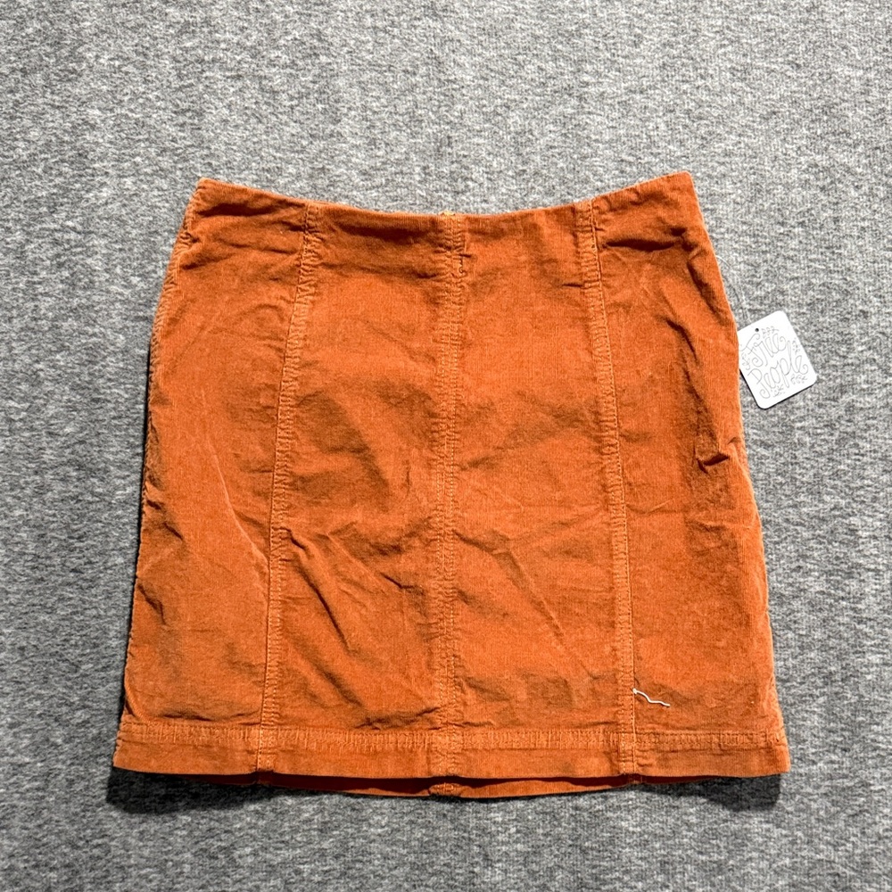 NWT Free People Brown Corduroy Panel Mini Skirt Women’s Size 4